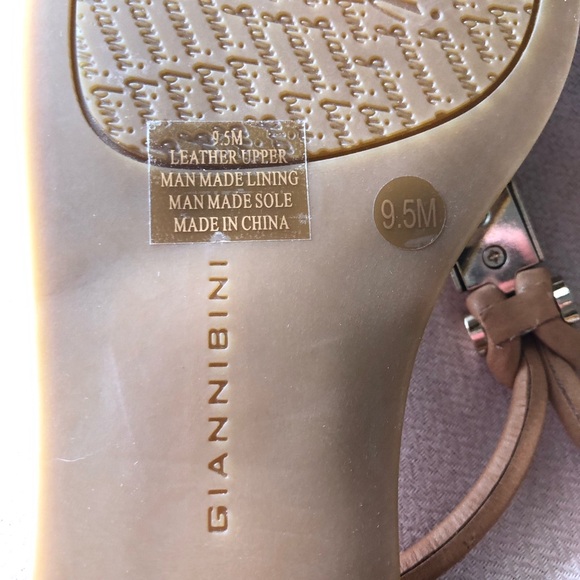 Gianni Bini Leather Navy Blue & Gold Tong Adjustable Ankle Strap Sandals 9.5 - Picture 13 of 16